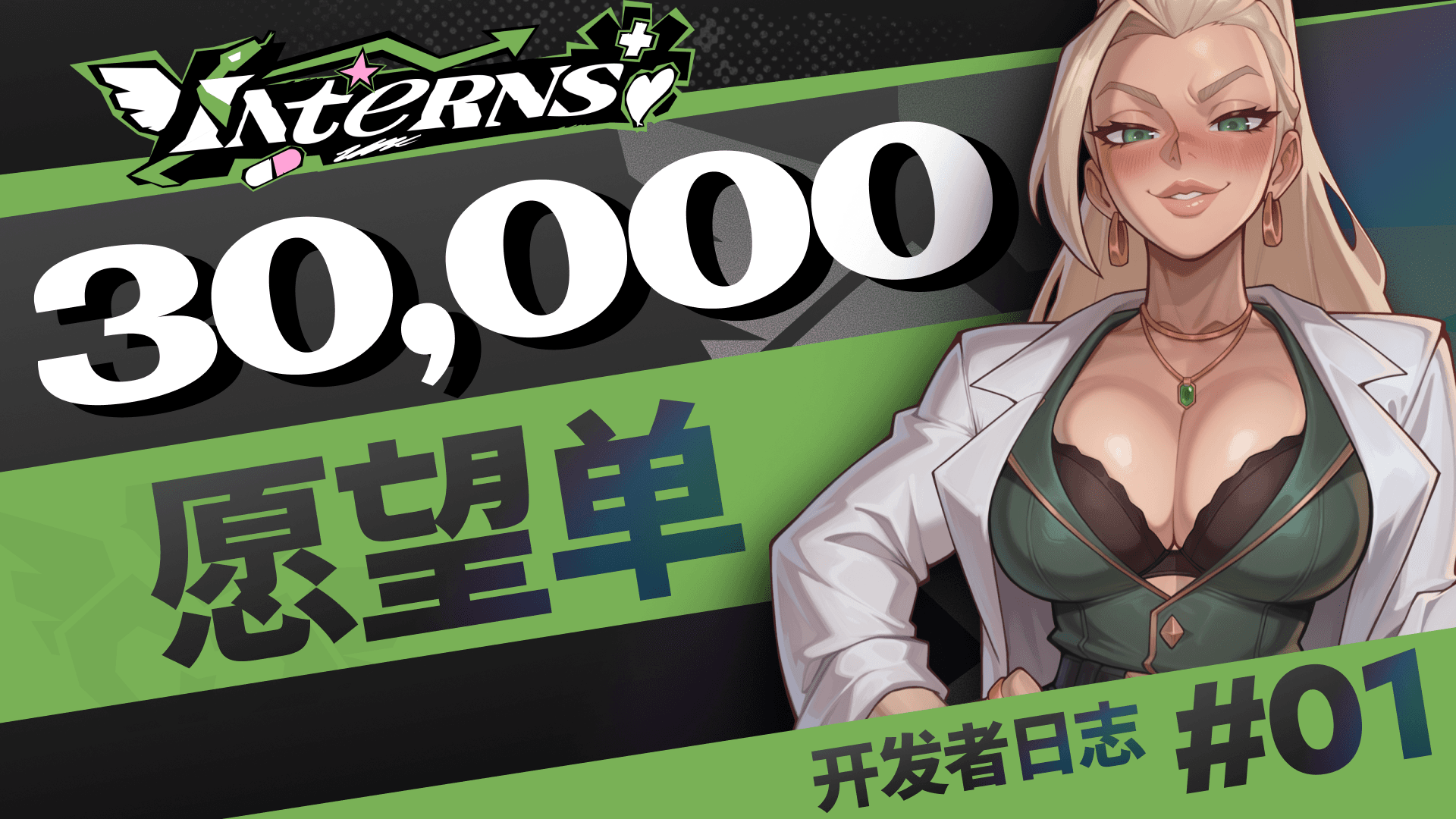 《INTERNS》开发日志 #1：愿望单突破 30,000！