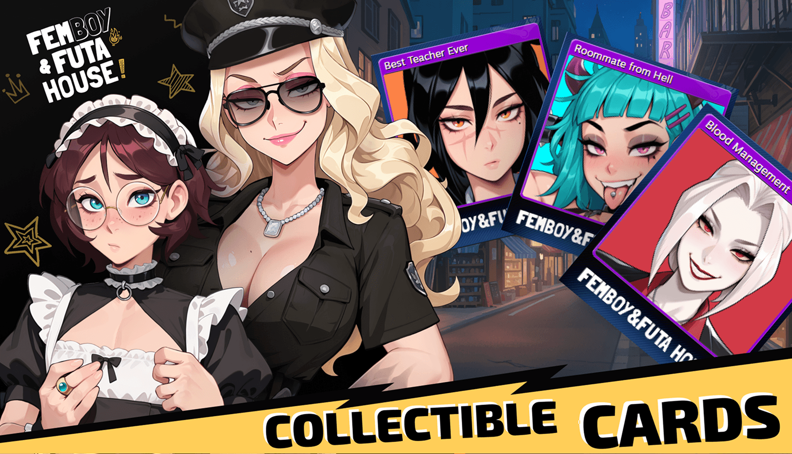 Introducing Femboy Futa House Steam trading cards!