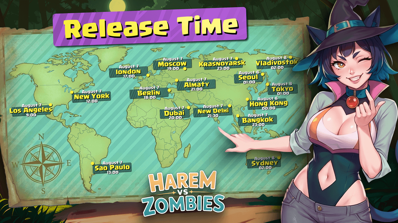 🌍Harem vs Zombies global release times
